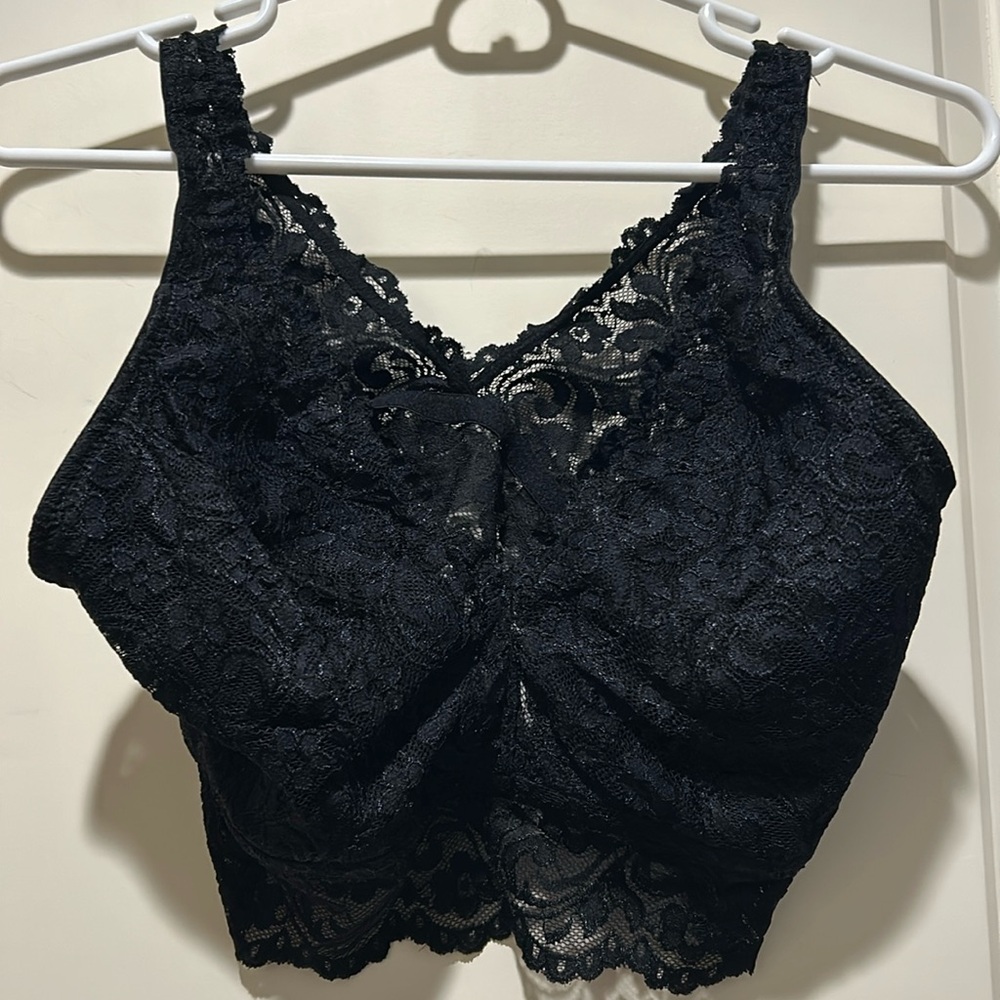 Smart & Sexy Signature Lace Deep V gothic Bralette wireless/insert pouch size XL